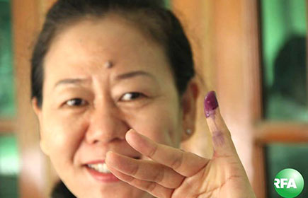 To prevent fraud, voters fingers are marked with ink after they have cast their ballots