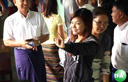 To prevent fraud, voters fingers are marked with ink after they have cast their ballots