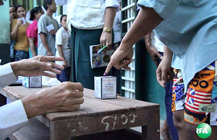To prevent fraud, voters fingers are marked with ink after they have cast their ballots