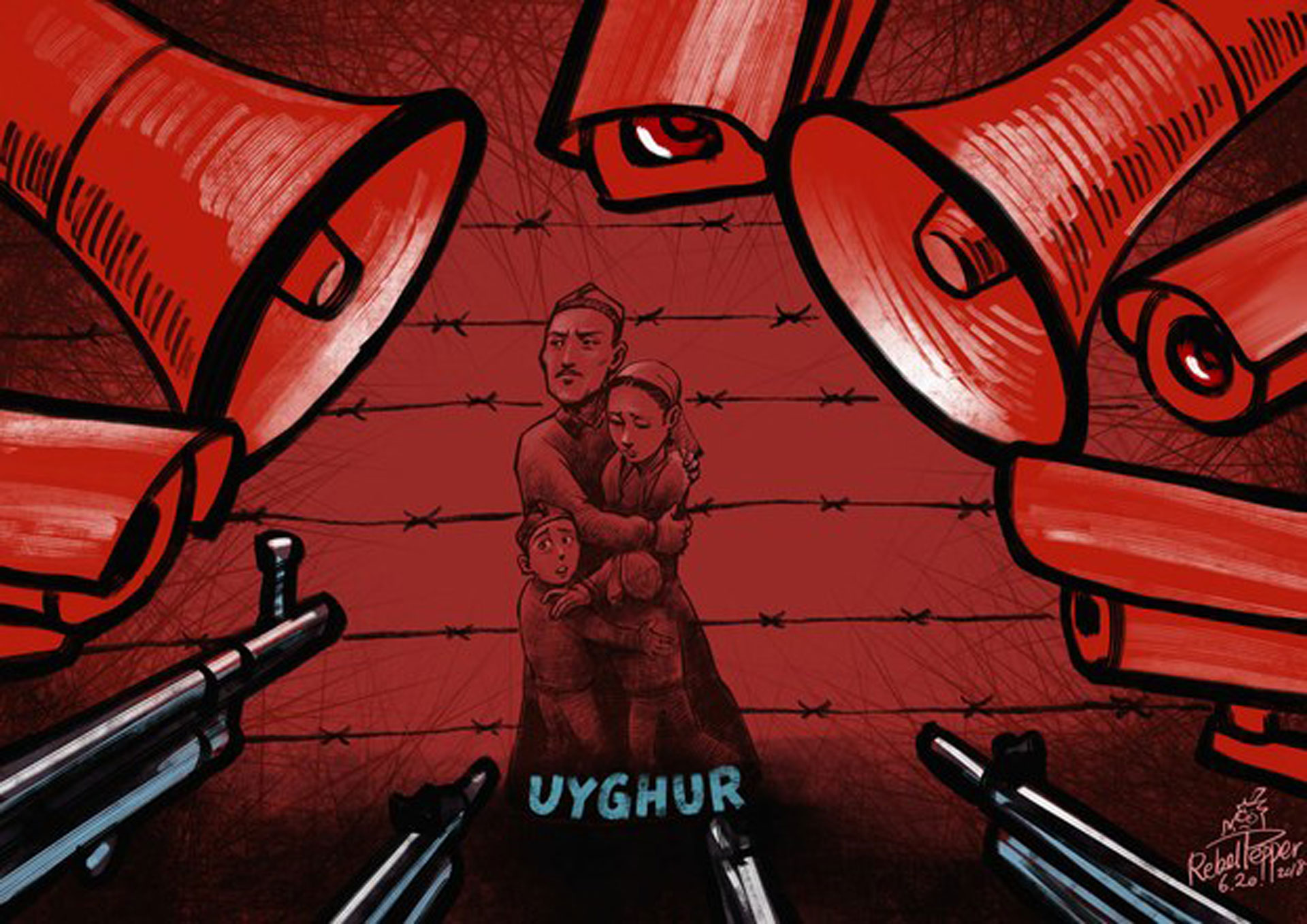 Prisoners in Their Own Homeland. Cartoon: Rebel Pepper/RFA