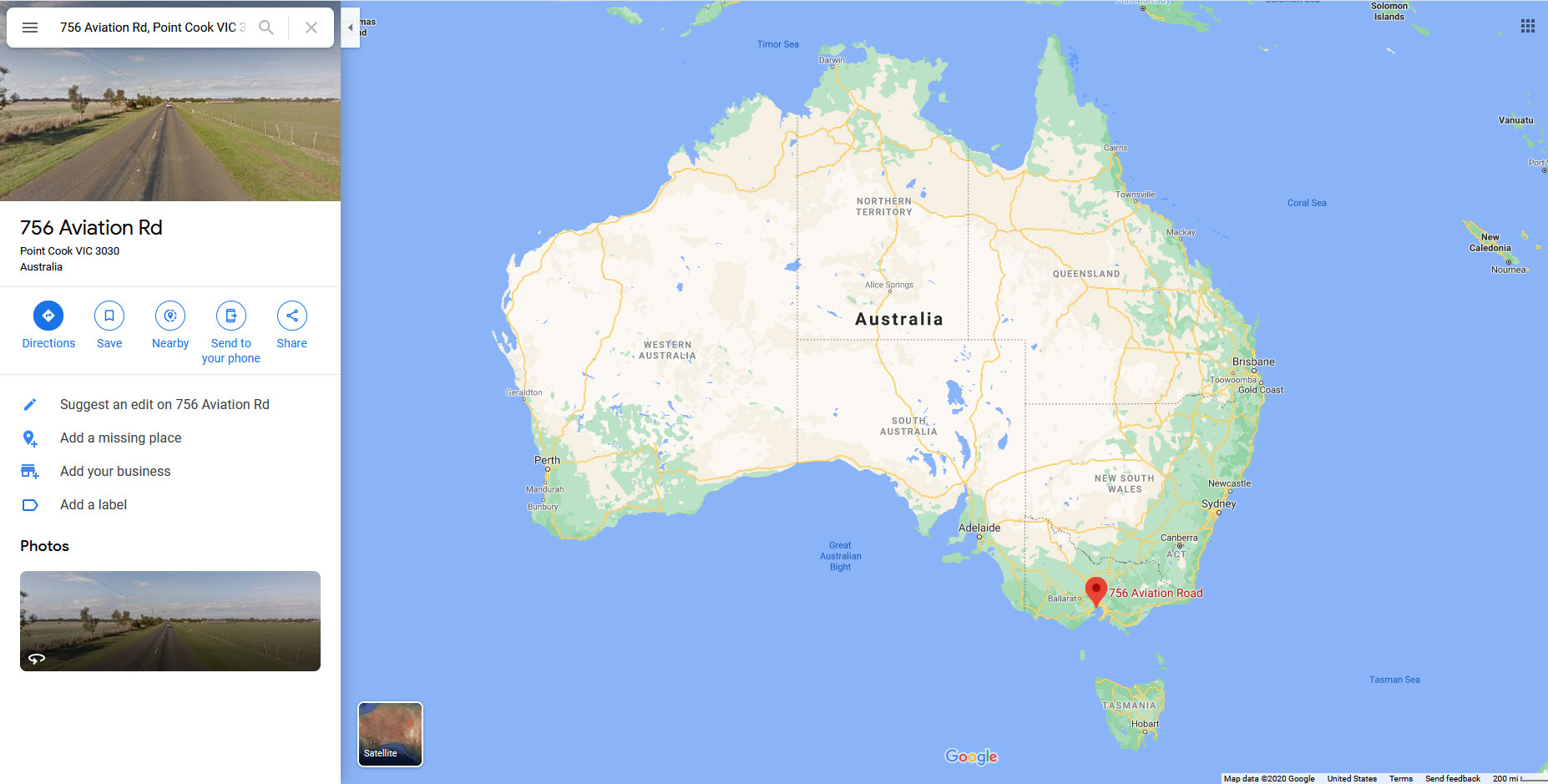 Map of Aviation’s primary asset is property located at 756 Aviation Rd, Point Cook. Google Map