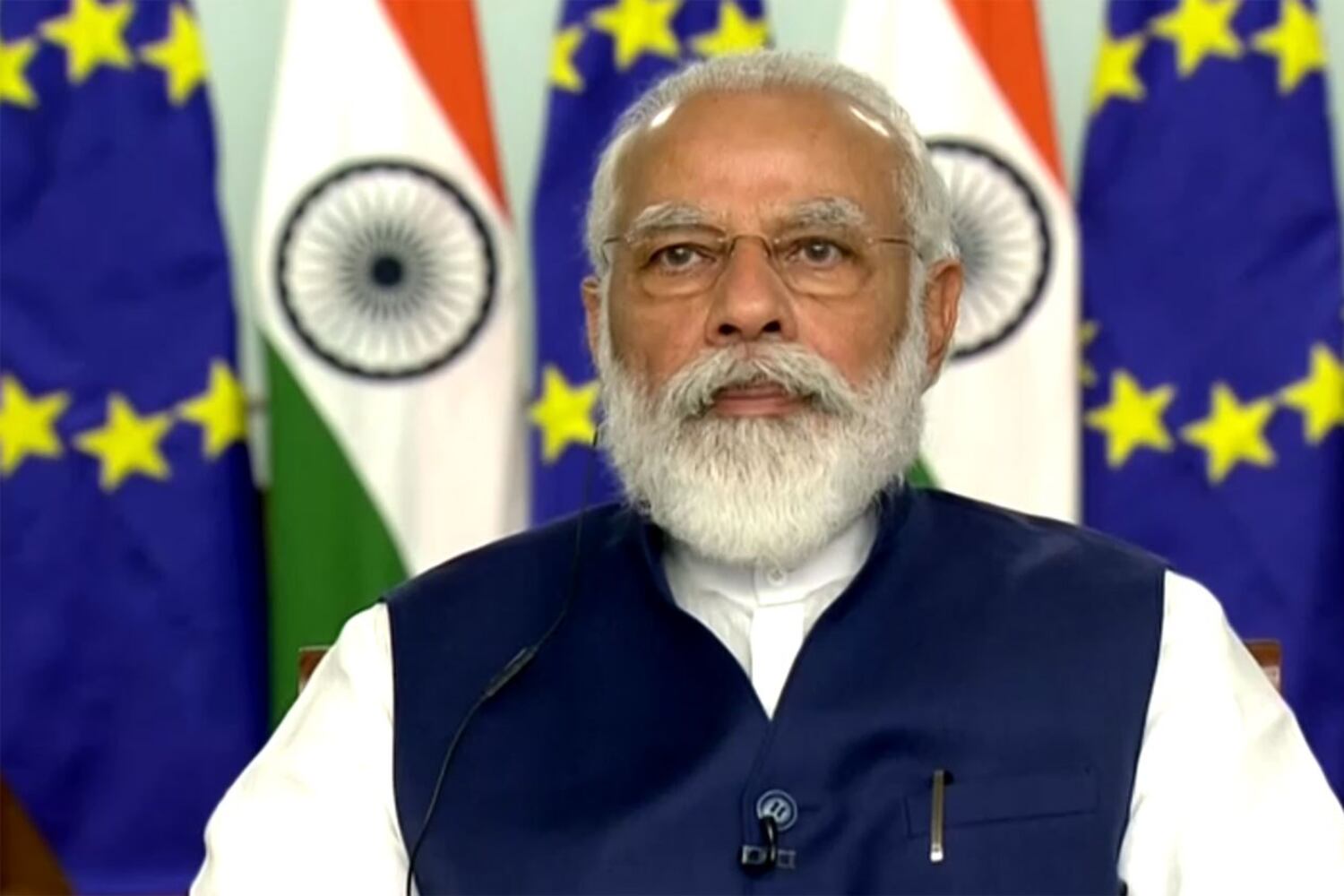 2020年7月15日,莫迪表示,印度和欧盟是自然伙伴,双边的伙伴关系对世界的和平和稳定也有作用,且在当前全球情势下,双方都应“采取长期战略政策”。(路透社)