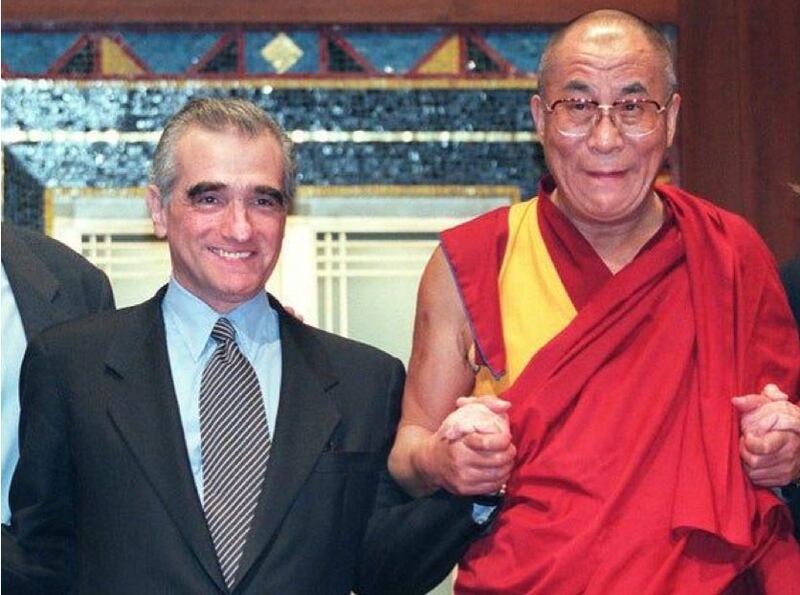 《达赖喇嘛的一生（KUNDUN）》导演马丁·斯科塞斯（Martin Scorsese）与西藏精神领袖达赖喇嘛。（台湾发行商提供）