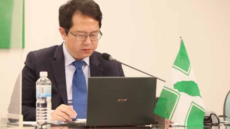 民进党立委邱志伟表示，2+2会谈关切福岛五县市食品输台。(民进党提供)