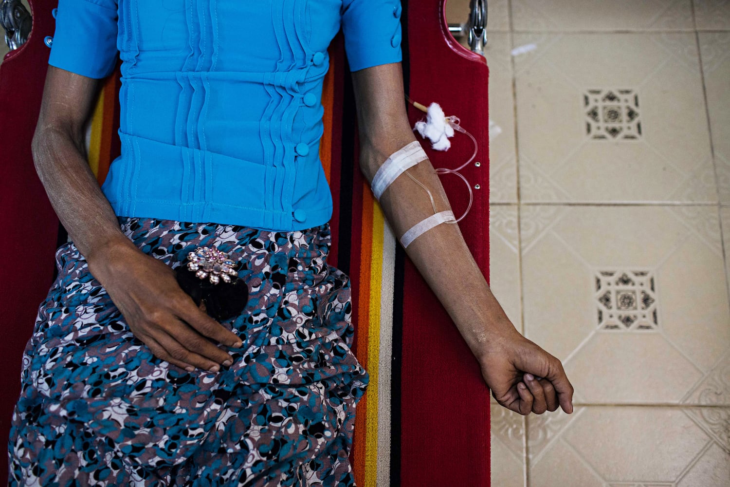 An HIV-infected woman in Yangon, Nov. 29, 2014
