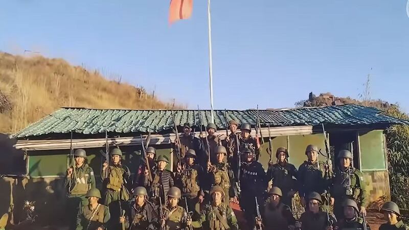 ရှမ်းပြည်နယ်မြောက်ပိုင်း လောက်ကိုင်ဒေသ နန့်တိန်မင်း တပ်စခန်းကို သိမ်းပိုက်နိုင်ခဲ့ကြောင်း ၂၀၂၄ ခုနှစ် ဇန်နဝါရီလ ၅ ရက်နေ့က ကိုးကန့်တပ်ဖွဲ့ (MNDAA) က ထုတ်ပြန်ထားစဉ်။ (Screenshot from The Kokang Video)