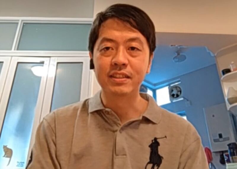 香港立法會議員許智峯表示，香港人應該持續發聲，聯合世界上爭取民主自由的人，抗衡專制威權。（訪問截圖） 