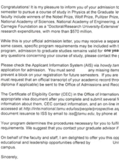 admission letter 3