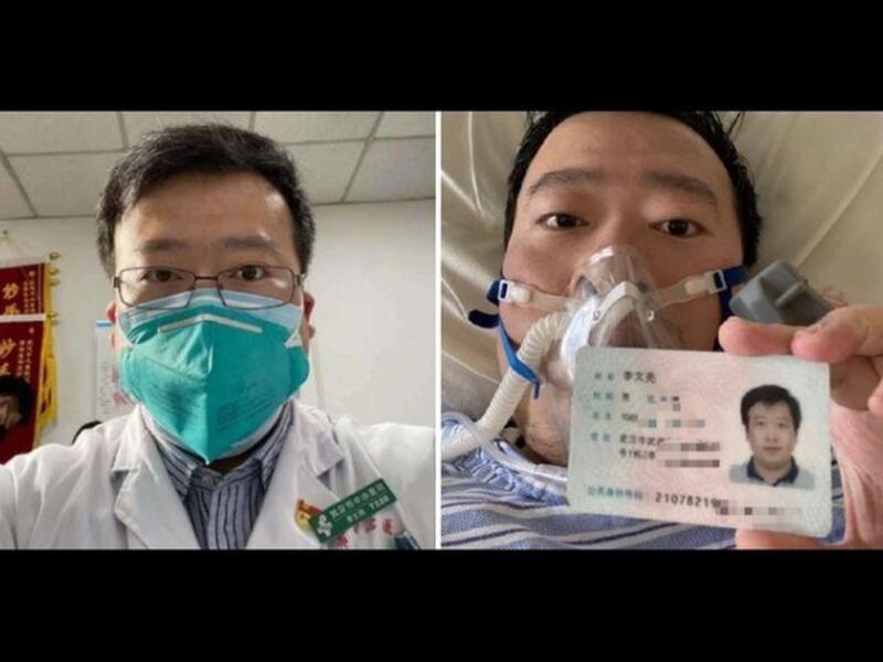 曾被训诫的武汉市中心医院眼科医生李文亮于2月6日晚抢救无效去世。2月1日，李文亮确诊新型冠状病毒肺炎。(Public Domain)