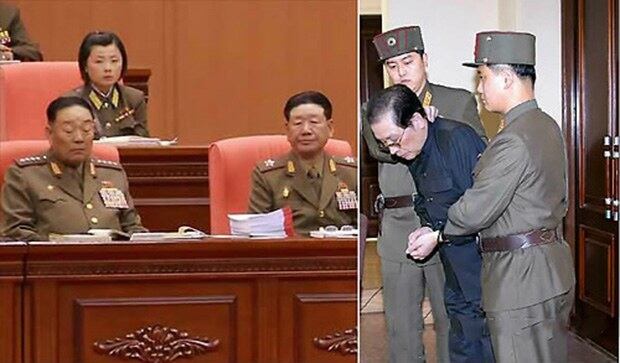 불경죄로 처형된 현영철 전 인민무력부장(왼쪽)과 김 제1위원장의 고모부 장성택.