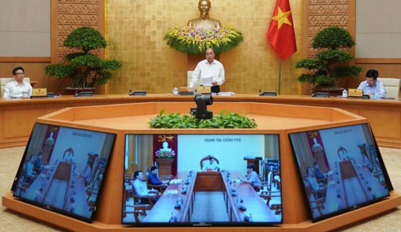 Thủ tướng Việt Nam Nguyễn Xuân Phúc tại phiên họp thường kỳ hôm 5/5/2020.