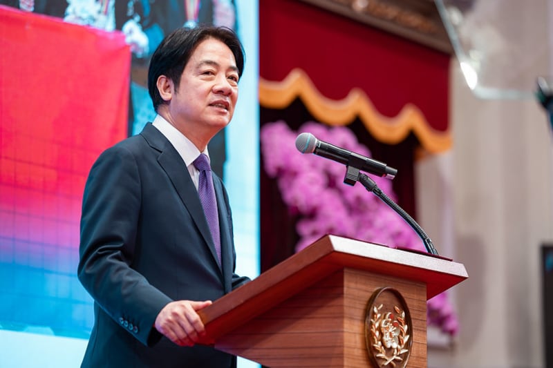 賴清德強調台灣將堅定走在民主道路上。（中華民國總統府圖片）