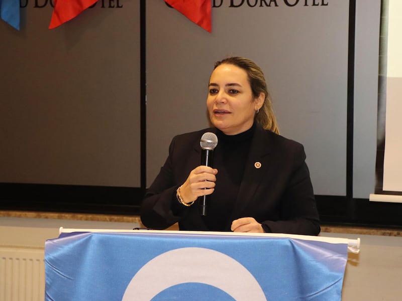 «ئىيى» پارتىيەسىنىڭ مۇئاۋىن رەئىسى، پارلامېنت ئەزاسى ئاييۈجە تۈركەش سۆزلەۋاتىدۇ. 2025-يىلى 5-فېۋرال، ئەنقەرە