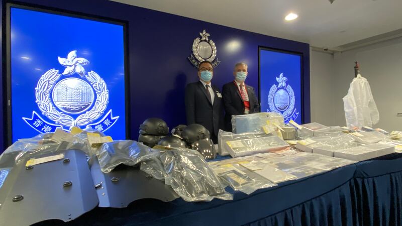 警方國安處指港獨組織「光城者」涉嫌策劃在港不同地方放置爆炸品TATP。(鄧穎韜 攝)