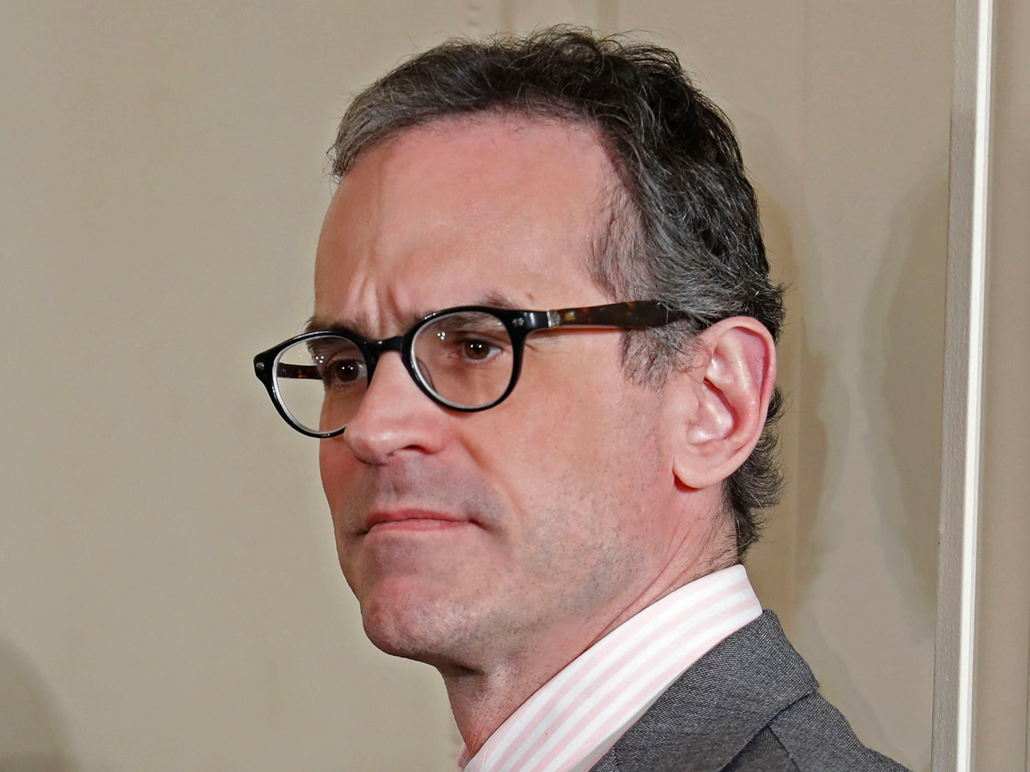 Michael Anton, National Security Adviser, waits in the East Room of the White House in Washington of the start of President Donald Trump's news conference, Feb. 16, 2017.