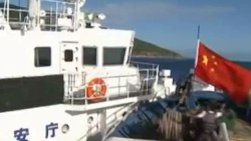 Tàu Nhật ngăn cản tàu cá Trung Quốc tại Senkaku/ Điếu Ngư- Screen capture