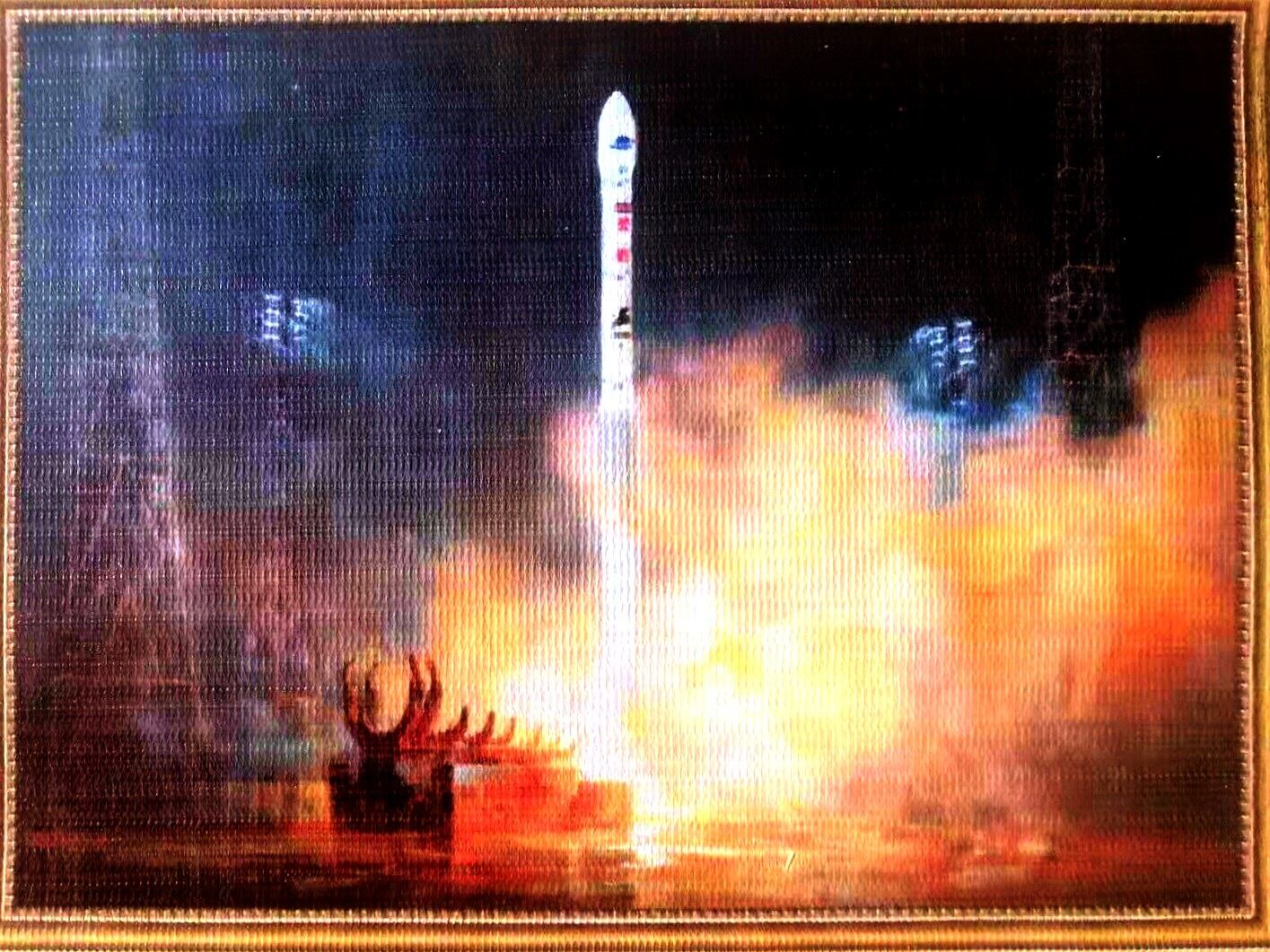 2024년 1월 28일 북한 당국이 주민들에게 배포한 인공위성 발사장면을 담은 엽서.