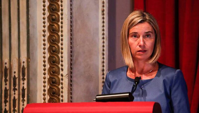 អ្នកស្រី Federica Mogherini នាយិការងគណៈកម្មការអឺរ៉ុប ឬតំណាងជាន់ខ្ពស់របស់សហភាពអឺរ៉ុប សម្រាប់កិច្ចការការបរទេស និងគោលនយោបាយសន្តិសុខ និងជាតំណាងពិសេសរបស់សហភាពអឺរ៉ុប ដើម្បីសិទ្ធិមនុស្ស។