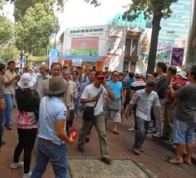 Biểu tình chống Trung Quốc ở TPHCM vào tuần trước. RFA PHOTO.