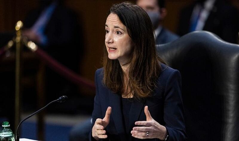 美国国家情报总监海恩斯(Avril Haines)4月14日表示,中国在多个领域企图挑战美国,想改变国际规则,对美国国家安全造成威胁。(美联社)