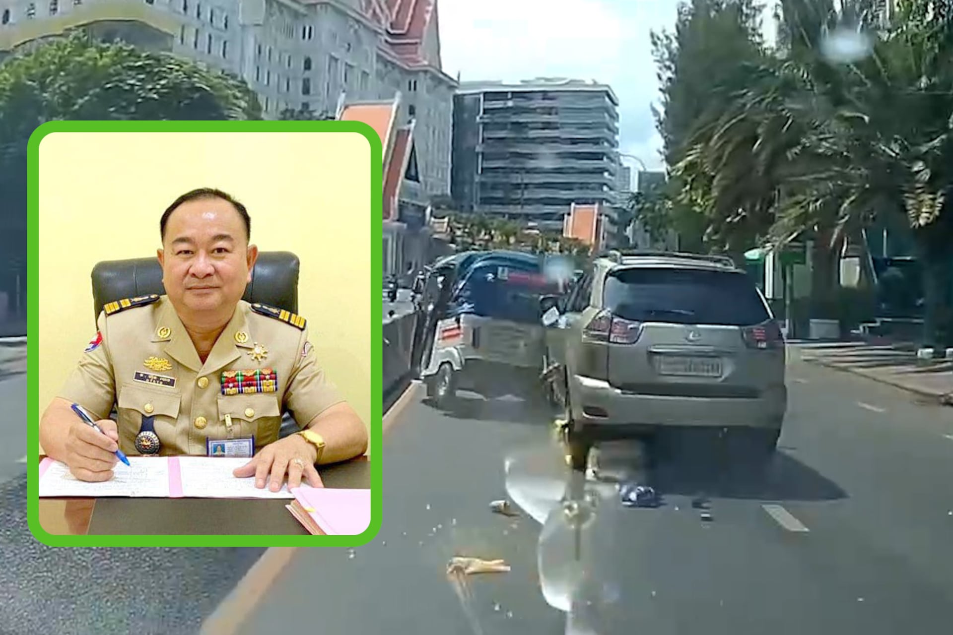 Hun Heng, Director of the Logistics Office at the National Police faces legal action and dismissal after causing a fatal road accident and injuring five others.