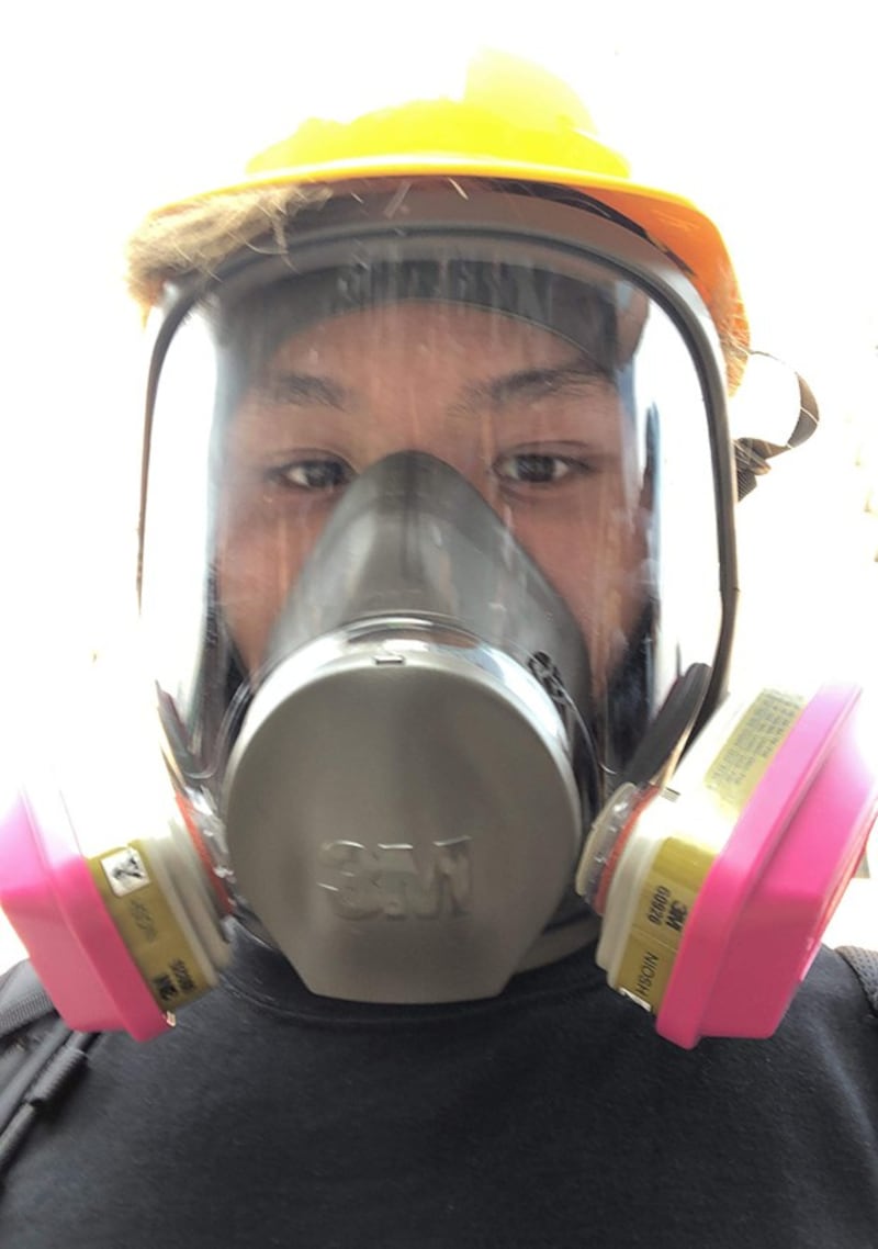 2019年8月24日,泰瑞·李在观塘参加抗争时的自拍。(泰瑞·李提供,独家首发)