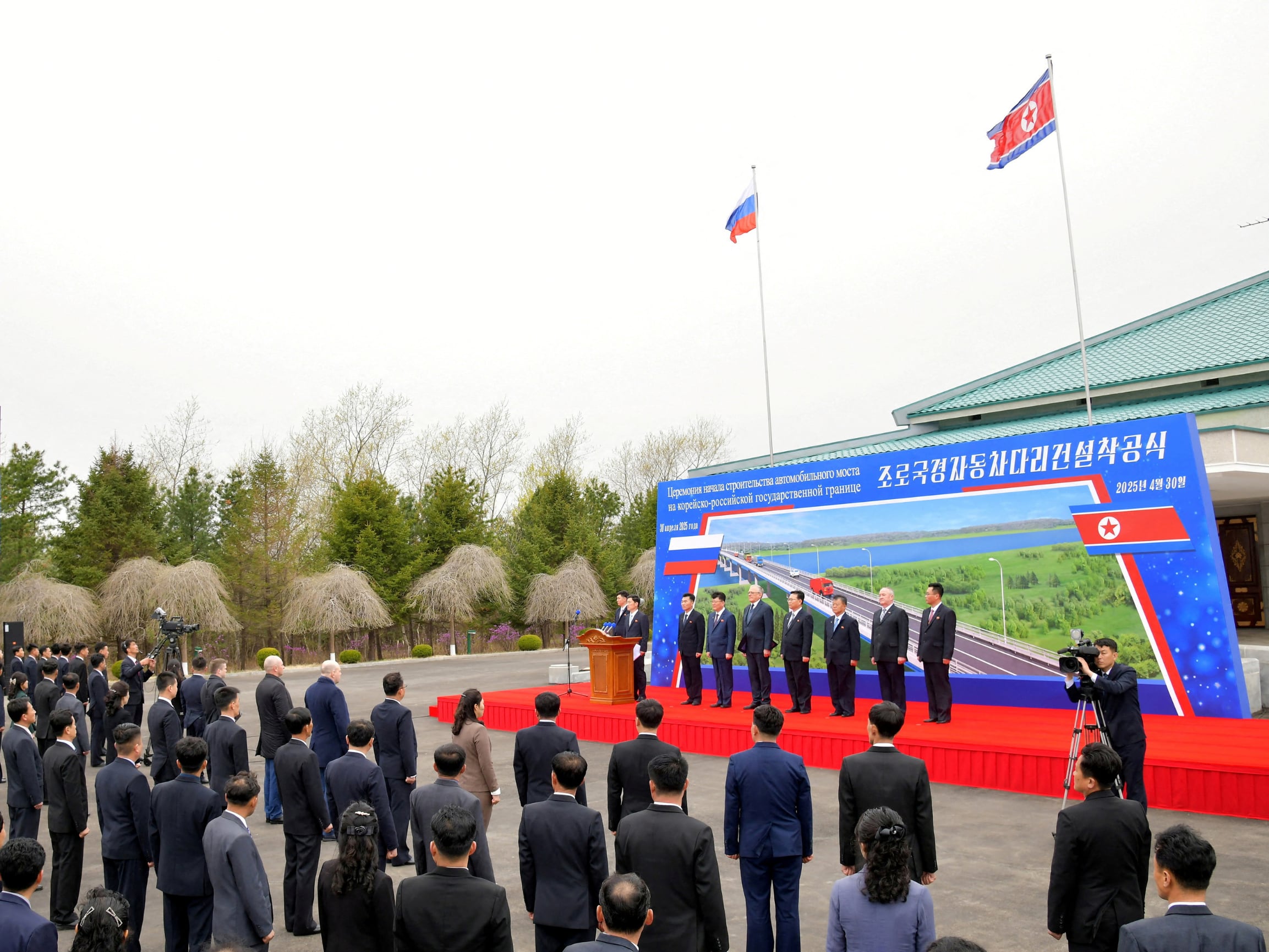 Satellite imagery shows new North Korea-Russia bridge nearing completion