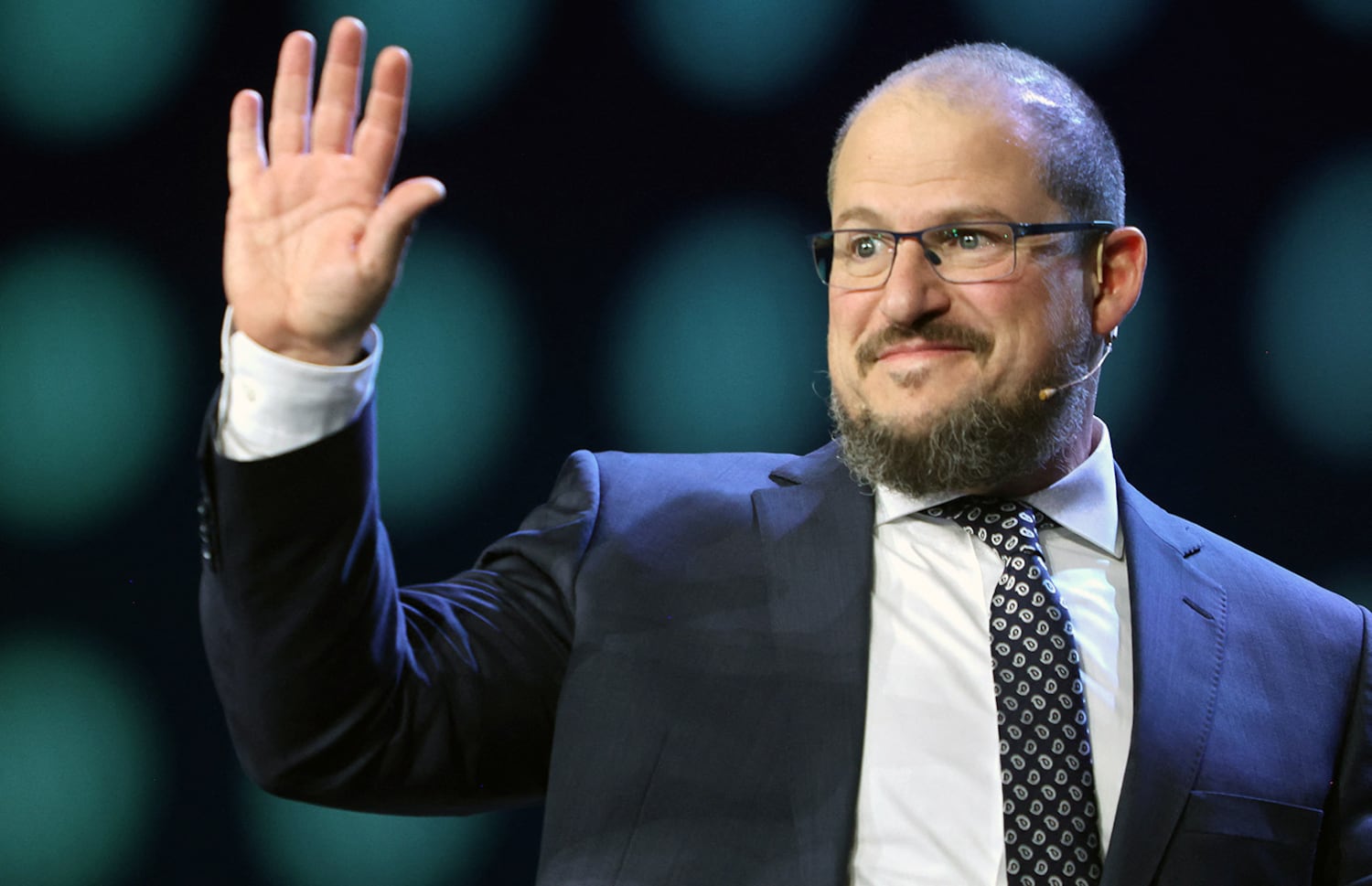 Cristiano Amon, CEO of Qualcomm, participates in the keynote conversation at CES 2024, in Las Vegas, Nevada, U.S. Jan.10, 2024.