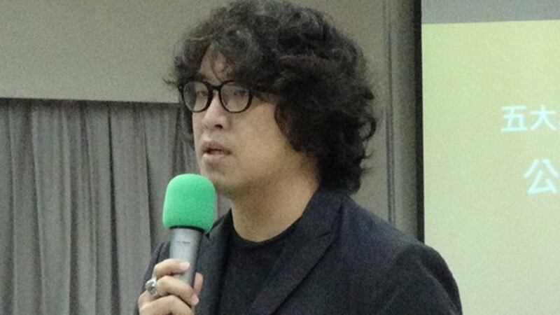 台湾人权促进会执行委员沈伯洋呼吁严防中国大陆对台资讯战。（记者夏小华摄）