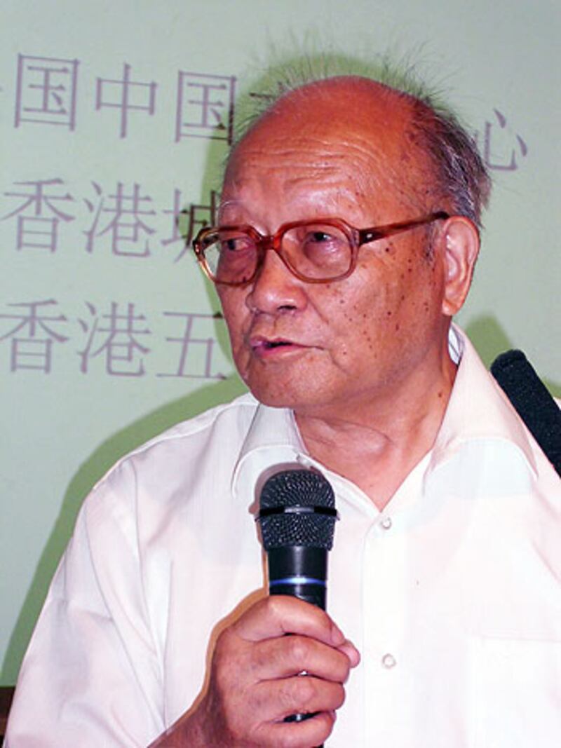 前北京巿長陳希同回憶録作者姚監復,到香港出席兩個研討會曾受阻撓。(粵語部記者海藍拍攝)