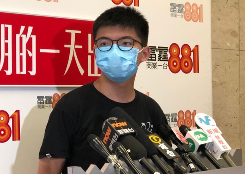 前香港眾志秘書長黃之鋒呼籲,港人應繼續頑強抵抗。(文海欣 攝)