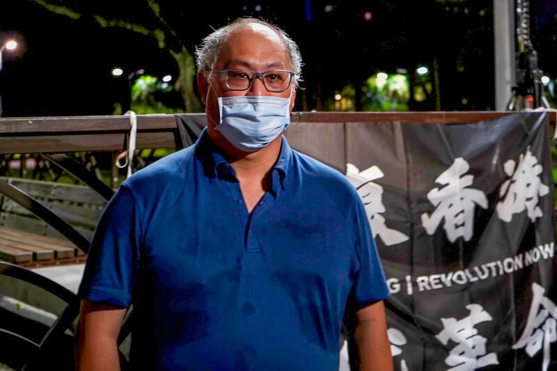 曾被中國以「顛覆國家政權罪」關押的NGO工作者李明哲參與集會。(淳音攝)