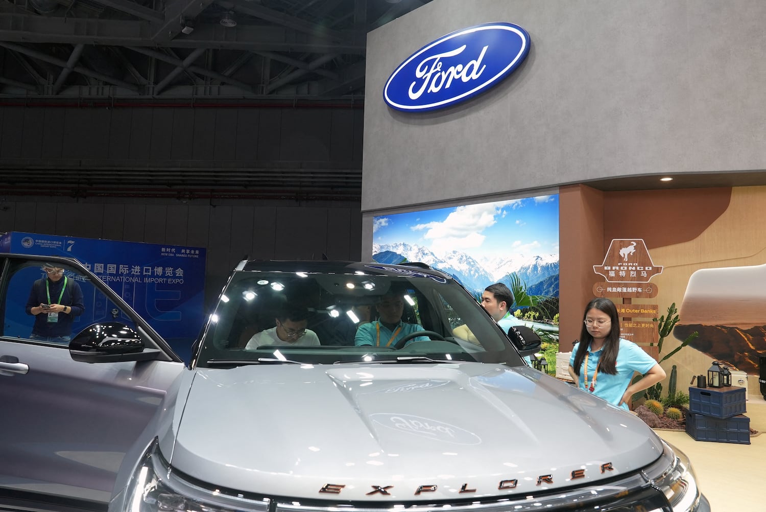 A Ford Explorer SUV is displayed at the China International Import Expo in Shanghai, China. (Reuters/Nicoco Chan)