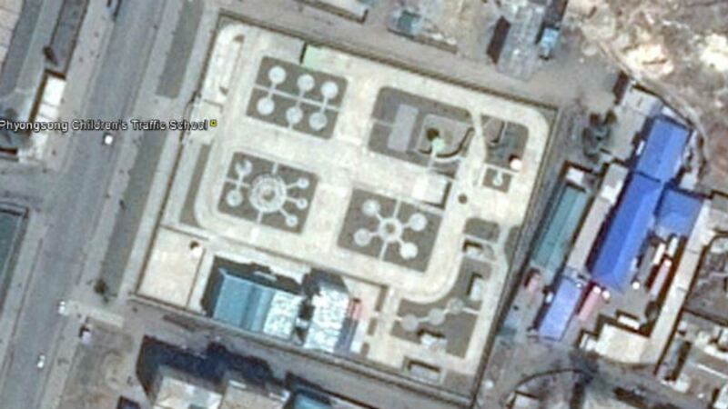 평안남도 평성에 조성된 '어린이 교통공원'