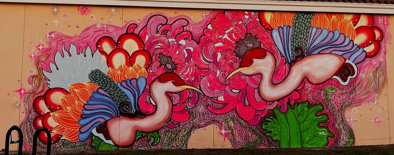 Mural of birds