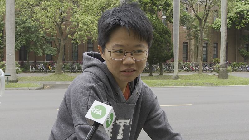 台大地质系黄同学。（记者李宗翰摄）