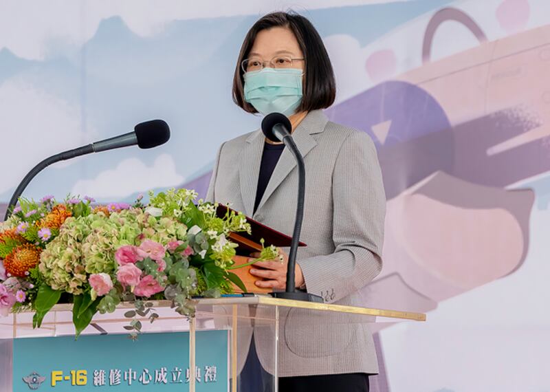 2020年8月28日，總統蔡英文：要有堅實的國防才能維護台灣的主權。（總統府提供） 