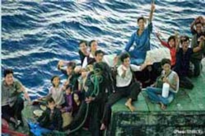Thuyền nhân Việt Nam vượt biển để ra nước ngoài. Photo courtesy UNHCR.