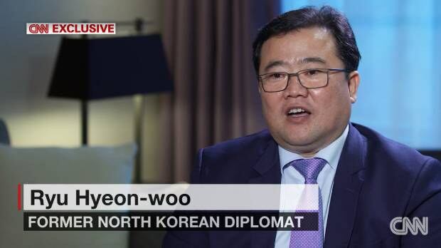 미국 CNN방송과 인터뷰를 하고 있는 류현우 전 쿠웨이트 주재 북한 대리대사.