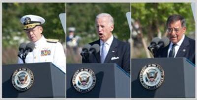 Trừ trái Đô đốc Mike Mulen - Phó tổng thống Hoa Kỳ Joe Biden -Bộ trưởng quốc phòng Leon Panetta. RFA