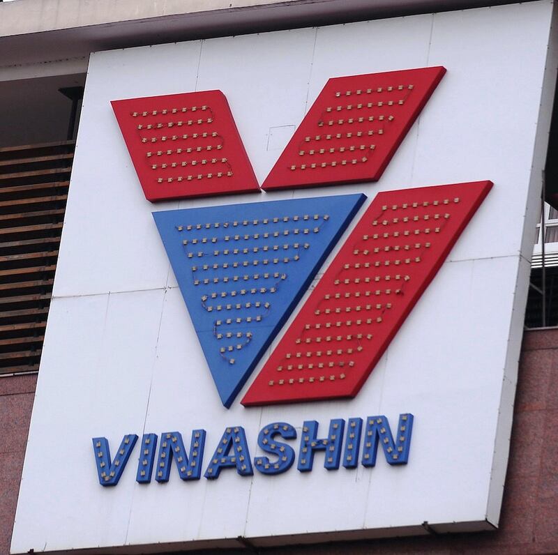 Hình minh hoạ. Logo Vinashin tại văn phòng ở Hà Nội hôm 19/7/2010