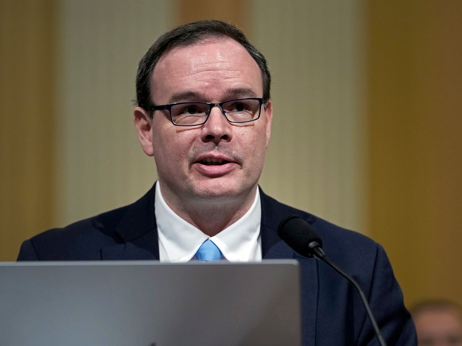 Adrian Zenz, a researcher at the Victims of Communism Memorial Foundation, testifies during a special House committee hearing dedicated to countering China, in Washington, March 23, 2023.