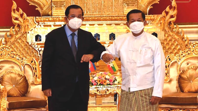 Hun Sen meet Min Aung Hlaing on 07_01_2022 in Myanmar_01.jpg