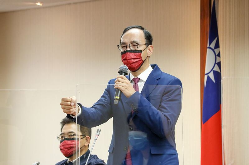 中国国民党主席朱立伦7日出席国民党新春团拜。（国民党提供）