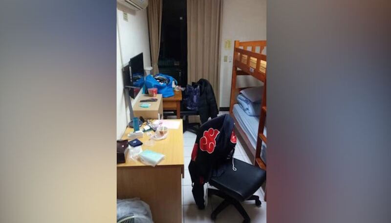 武汉返台人士隔离房曝光。(资深台商会长徐正文提供) 
