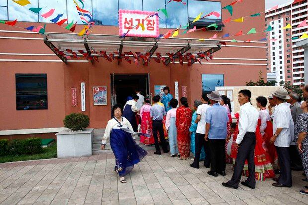 지난 2019년 평양의 한 투표소 모습.