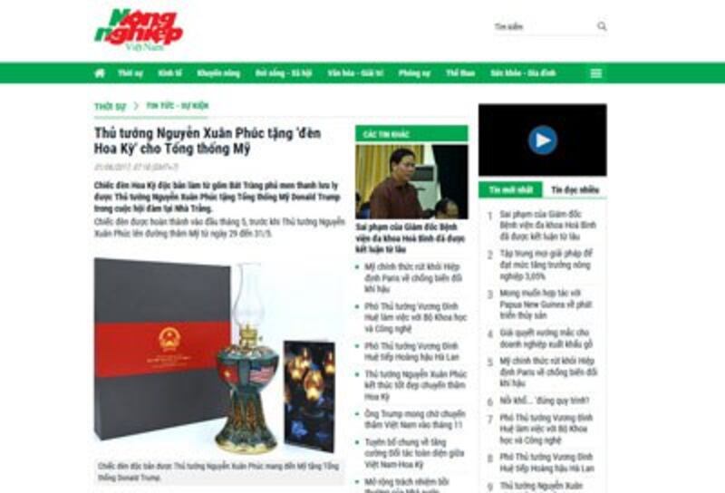 Bài viết trên báo Nông Nghiệp hôm 1/6/2017.