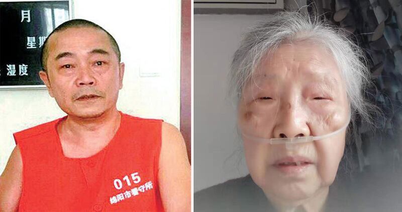 左图：被中国当局以“泄密”罪名判处12年监禁的“六四天网”负责人黄琦，被羁押以来一直被禁止与外界接触。右图：87岁、身患多种严重疾病的蒲文清（图）形容自己来日无多。（蒲文清提供，拍摄日期不详）