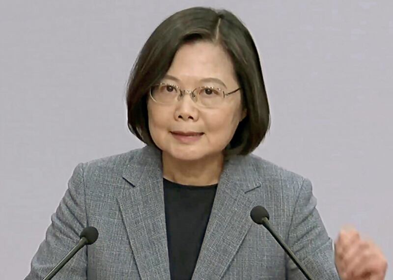 2019年12月18日,總統蔡英文:台灣絕對不可能接受「一國兩制」。(中選會提供)