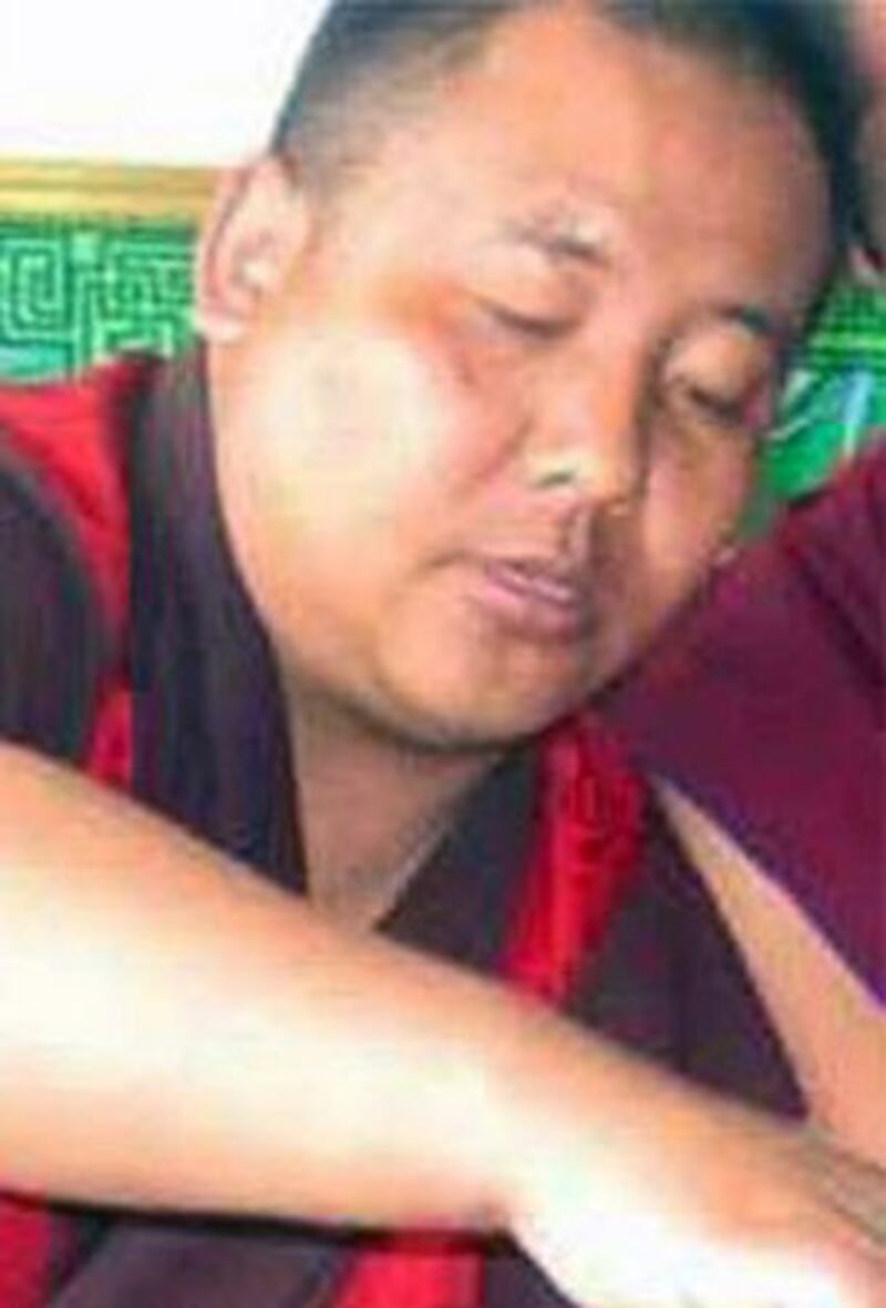 图片：12月3日被捕的青海省海南州共和县千卜录寺僧人益西桑布。（受访人提供）